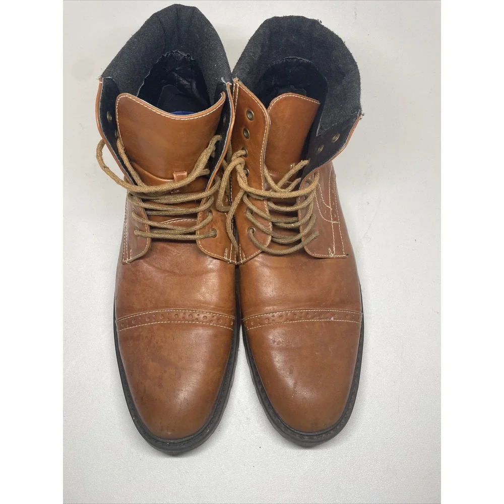 David Stone Boots Brown Faux Leather‎ Size 13 M Men's 032946